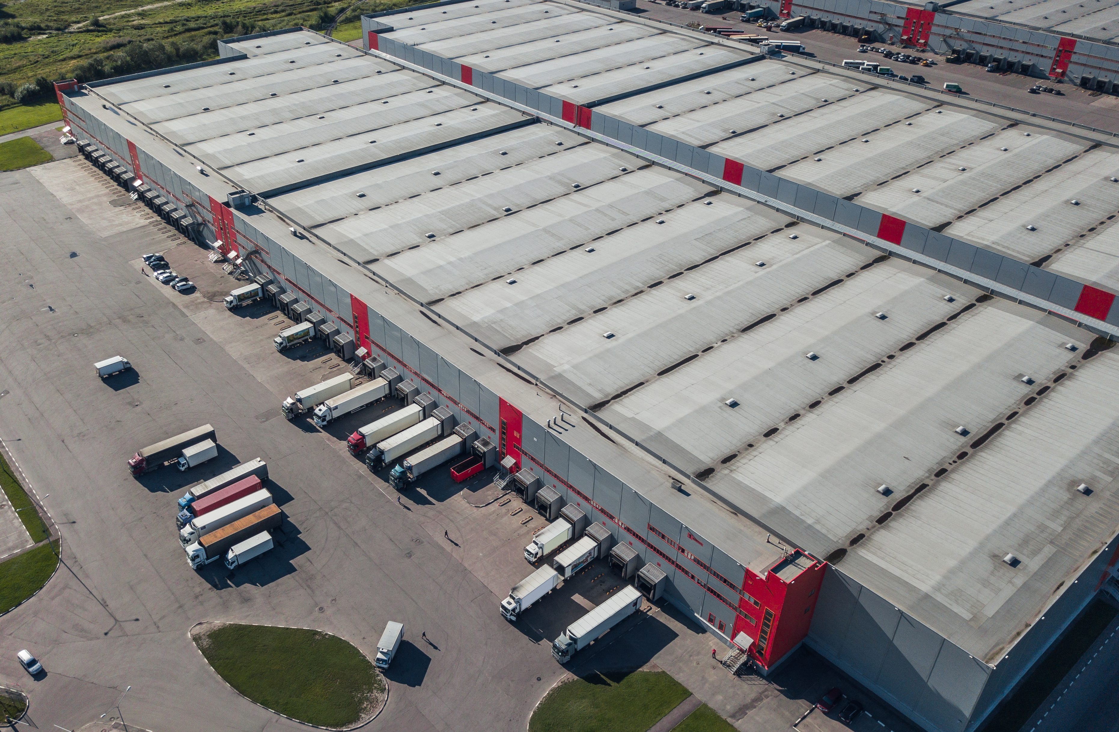 Aerial view of logistic center